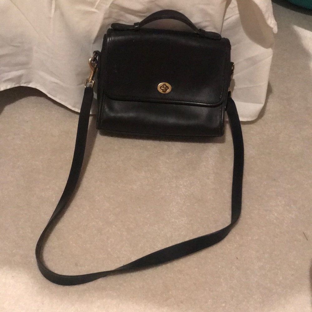 Retro leather coach cross body bag